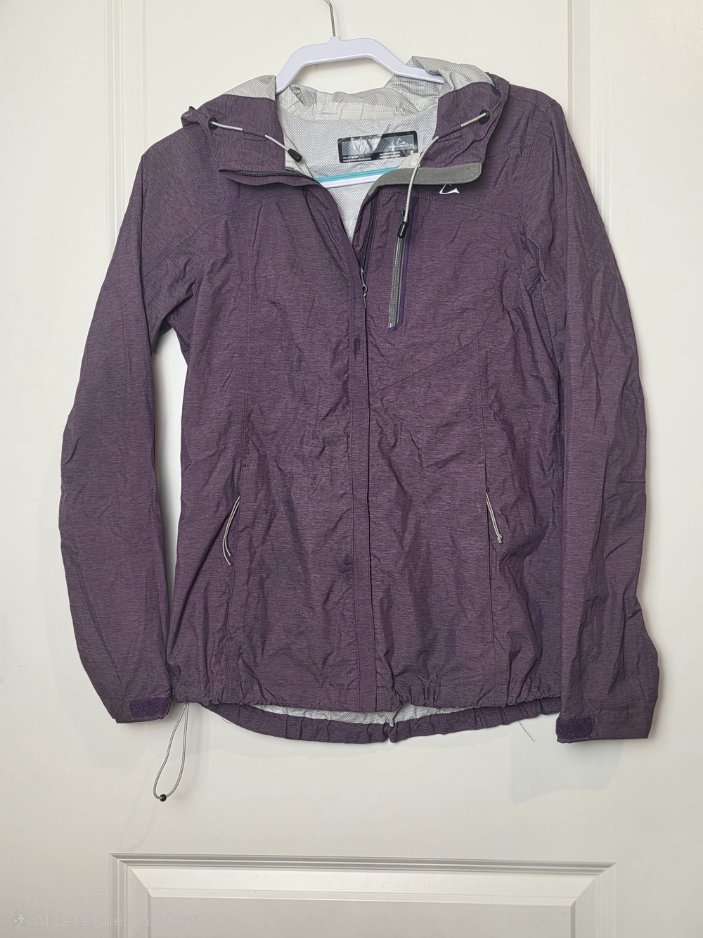 Paradox Plum Hooded Ski Jacket with Light Gray Lining